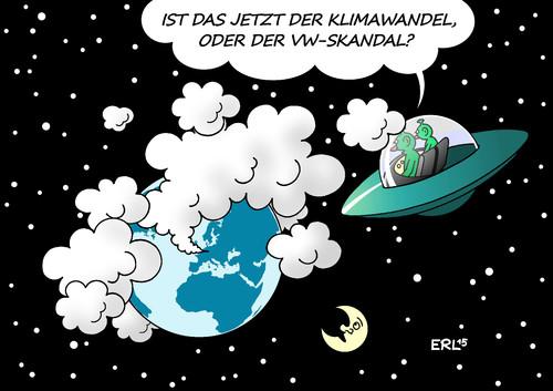 Cartoon: VW-Skandal (medium) by Erl tagged vw,auto,automobilbau,manipulation,abgaswerte,abgastest,diesel,benzin,stickoxide,co2,klimawande,lerderwärmung,erde,weltall,außerirdische,aliens,ufo,karikatur,erl,vw,auto,automobilbau,manipulation,abgaswerte,abgastest,diesel,benzin,stickoxide,co2,klimawande,lerderwärmung,erde,weltall,außerirdische,aliens,ufo,karikatur,erl