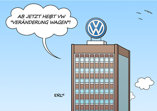 Cartoon: VW (medium) by Erl tagged vw,abgasskandal,software,motor,diesel,abgase,abgaswerte,manipulation,test,messung,volkswagen,vertrauen,verlust,veränderung,wagen,offenheit,ehrlichkeit,name,karikatur,erl,vw,abgasskandal,software,motor,diesel,abgase,abgaswerte,manipulation,test,messung,volkswagen,vertrauen,verlust,veränderung,wagen,offenheit,ehrlichkeit,name,karikatur,erl