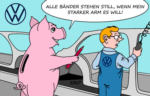 Cartoon: VW (medium) by Erl tagged politik,wirtschaft,auto,vw,sparkurs,band,fließband,werksschließungen,karikatur,erl,politik,wirtschaft,auto,vw,sparkurs,band,fließband,werksschließungen,karikatur,erl