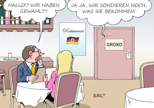 Cartoon: Wähler (medium) by Erl tagged bundestagswahl,regierung,regierungsbildung,sondierung,große,koalition,groko,schwarz,rot,cdu,csu,spd,wähler,wählerwille,wahl,wartezeit,demokratie,parteien,restaurant,bestellung,küche,auswahl,essen,karikatur,erl,bundestagswahl,regierung,regierungsbildung,sondierung,große,koalition,groko,schwarz,rot,cdu,csu,spd,wähler,wählerwille,wahl,wartezeit,demokratie,parteien,restaurant,bestellung,küche,auswahl,essen,karikatur,erl