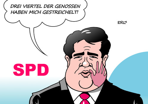 Cartoon: Wahlergebnis Gabriel (medium) by Erl tagged spd,partei,parteitag,vorsitzender,sigmar,gabriel,wiederwahl,wahlergebnis,ergebnis,schlecht,dreiviertel,genossen,watschen,streicheln,rede,karikatur,erl,spd,partei,parteitag,vorsitzender,sigmar,gabriel,wiederwahl,wahlergebnis,ergebnis,schlecht,dreiviertel,genossen,watschen,streicheln,rede,karikatur,erl