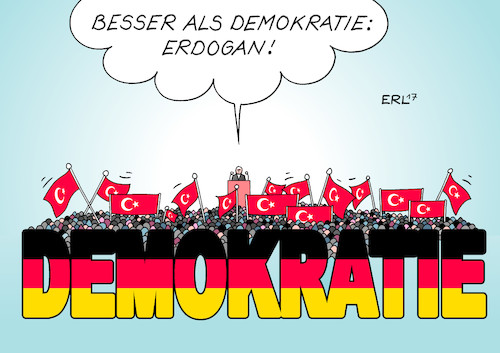 Cartoon: Wahlkampf (medium) by Erl tagged türkei,präsident,erdogan,abbau,umbau,demokratie,präsidialsystem,wahlkampf,deutschland,oberhausen,anhänger,begeisterung,meinungsfreiheit,redefreiheit,versammlungsfreiheit,rede,ministerpräsident,yildirim,flaggen,karikatur,erl,türkei,präsident,erdogan,abbau,umbau,demokratie,präsidialsystem,wahlkampf,deutschland,oberhausen,anhänger,begeisterung,meinungsfreiheit,redefreiheit,versammlungsfreiheit,rede,ministerpräsident,yildirim,flaggen,karikatur,erl