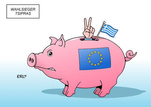 Cartoon: Wahlsieger Tsipras (medium) by Erl tagged griechenland,wahl,wahlsieger,mammutaufgabe,schulden,krise,euro,europa,eu,ezb,iwf,esm,troika,sparauflagen,sparkurs,sparschwein,gefangen,gefangener,karikatur,erl,griechenland,wahl,wahlsieger,mammutaufgabe,schulden,krise,euro,europa,eu,ezb,iwf,esm,troika,sparauflagen,sparkurs,sparschwein,gefangen,gefangener,karikatur,erl