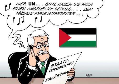 Cartoon: Warteschleife (medium) by Erl tagged palästinenser,staat,staatsgründung,un,ablehnung,hinhaltetaktik,warten,warteschleife,telefon,präsident,abbas,palästinenser,staat,staatsgründung,ablehnung,un,hinhaltetaktik,warten,warteschleife,telefon,präsident,abbas