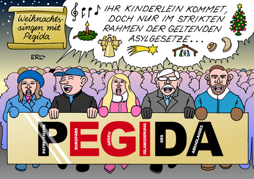 Cartoon: Weihnachtssingen mit PEGIDA (medium) by Erl tagged pegida,protest,bewegung,demonstration,rechtspopulismus,rechts,flüchtlingspolitik,kritik,weihnachten,singen,weihnachtslied,asyl,asylgesetz,islam,islamfeindlichkeit,islamisierung,abendland,karikatur,erl,pegida,protest,bewegung,demonstration,rechtspopulismus,rechts,flüchtlingspolitik,kritik,weihnachten,singen,weihnachtslied,asyl,asylgesetz,islam,islamfeindlichkeit,islamisierung,abendland