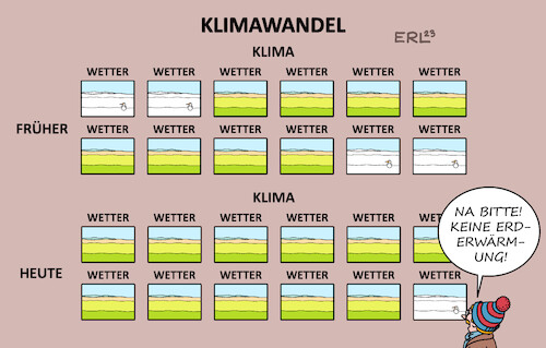 Cartoon: Wetter und Klima (medium) by Erl tagged politik,klimawandel,erderwärmung,co2,klima,wetter,unterschied,langfristig,kurzfristig,durchschnitt,statistik,veränderungen,trend,einzelereignis,winter,wintereinbruch,täuschung,klimaleugner,karikatur,erl,politik,klimawandel,erderwärmung,co2,klima,wetter,unterschied,langfristig,kurzfristig,durchschnitt,statistik,veränderungen,trend,einzelereignis,winter,wintereinbruch,täuschung,klimaleugner,karikatur,erl