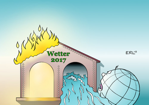 Cartoon: Wetterhäuschen (medium) by Erl tagged politik,klima,klimawandel,wetter,extremwetter,2017,hitze,dürre,starkregen,hochwasser,überflutung,feuer,wasser,erde,wetterhäuschen,karikatur,erl,politik,klima,klimawandel,wetter,extremwetter,2017,hitze,dürre,starkregen,hochwasser,überflutung,feuer,wasser,erde,wetterhäuschen,karikatur,erl