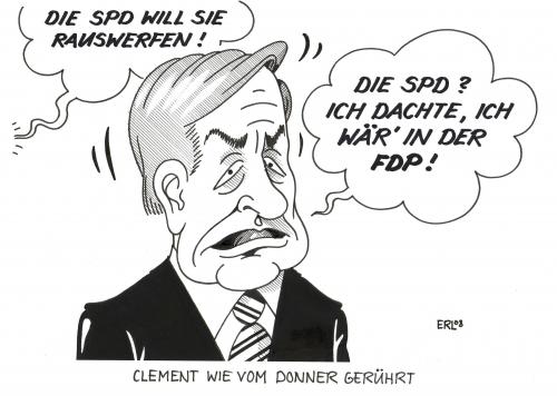 Cartoon: wie vom Donner gerührt (medium) by Erl tagged gewitter,donner,clement,wolfgang,spd,partei,parteiausschluss,fdp,nrw,wolfgang clement,spd,parteiausschluss,graf rotz,rauswurf,parteirauswurf,vizevorstizender,versöhnungsappell,parteischädigendes verhalten,steinkohlesubventionen,rwe,dussmann,landau media ag,untersuchungsausschuss,braunkohletagebaus garzweiler ii,schröderianer,superminister,superministerium,bundesschiedskommission,rechtskräftig,parteiordnungsverfahren,parteiausschlussverfahren,ausschluss,parteikritik,parteiaustritt,linkenpartei,linke,ministerpräsident,arbeitsminister,wirtschaftsminister,bundesminister,andrea ypsilanti,rwe power ag,atomkraftausstieg,atomkraftausstiegskritik,energiepolitik,lobbyismus,lobbyist,nrw,nordrheinwestfalen,fdp,donner,gewitter,wolfgang,clement,graf,rotz,parteischädigendes,verhalten,landau,media,ag,braunkohletagebaus,garzweiler,ii,andrea,ypsilanti,power