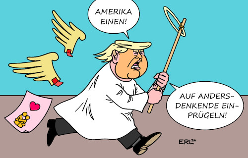 Cartoon: Wieder ganz der Alte (medium) by Erl tagged politik,usa,wahlkampf,wahl,präsidentschaft,republikaner,expräsident,donald,trump,attentat,überleben,ankündigung,läuterung,versöhnung,amerika,einen,wahlkampfauftritt,rede,aggression,spaltung,einprügeln,andersdenkende,demokraten,engel,heiligenschein,flügel,kostüm,verkleidung,ganz,der,alte,karikatur,erl,politik,usa,wahlkampf,wahl,präsidentschaft,republikaner,expräsident,donald,trump,attentat,überleben,ankündigung,läuterung,versöhnung,amerika,einen,wahlkampfauftritt,rede,aggression,spaltung,einprügeln,andersdenkende,demokraten,engel,heiligenschein,flügel,kostüm,verkleidung,ganz,der,alte,karikatur,erl