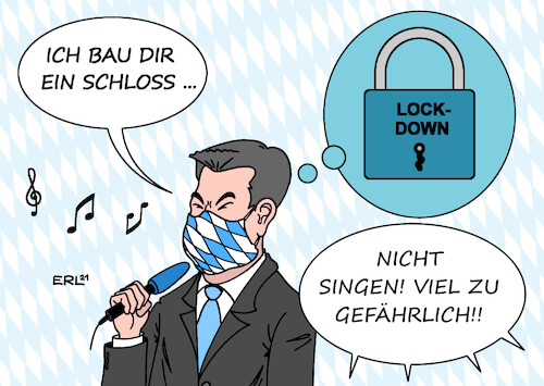 Cartoon: Wo man singt ... (medium) by Erl tagged politik,corona,virus,pandemie,covid19,vierte,welle,inzidenz,fallzahlen,extrem,hoch,bayern,kliniken,krankenhäuser,überlastung,hilferuf,ministerpräsident,markus,söder,csu,lockdown,ungeimpfte,singen,heintje,karikatur,erl,politik,corona,virus,pandemie,covid19,vierte,welle,inzidenz,fallzahlen,extrem,hoch,bayern,kliniken,krankenhäuser,überlastung,hilferuf,ministerpräsident,markus,söder,csu,lockdown,ungeimpfte,singen,heintje,karikatur,erl