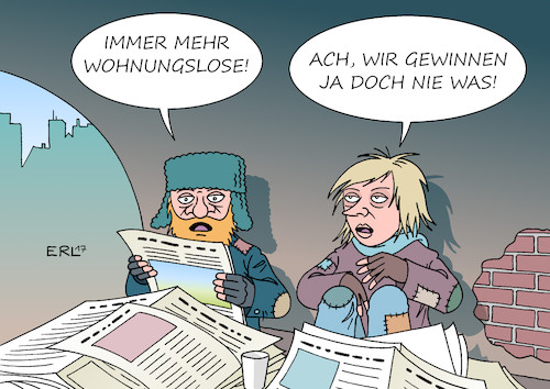 Cartoon: Wohnungslose (medium) by Erl tagged wohnungslose,wohnungslos,obdachlose,obdachlos,obdachlosigkeit,zunahme,deutschland,soziales,neoliberalismus,gewinnstreben,schere,arm,reich,flüchtlinge,armut,reichtum,verteilung,unten,oben,brücke,los,gewinner,verlierer,geld,finanzen,karikatur,erl,wohnungslose,wohnungslos,obdachlose,obdachlos,obdachlosigkeit,zunahme,deutschland,soziales,neoliberalismus,gewinnstreben,schere,arm,reich,flüchtlinge,armut,reichtum,verteilung,unten,oben,brücke,los,gewinner,verlierer,geld,finanzen,karikatur,erl