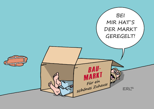 Cartoon: Wohnungsnot (medium) by Erl tagged politik,wohnen,wohnung,wohnungsbau,sozial,bund,ziel,verfehlt,wohnungsnot,wohnungsknappheit,mieten,hoch,markt,wohnungsmarkt,baumarkt,karton,obdachlosigkeit,karikatur,erl,politik,wohnen,wohnung,wohnungsbau,sozial,bund,ziel,verfehlt,wohnungsnot,wohnungsknappheit,mieten,hoch,markt,wohnungsmarkt,baumarkt,karton,obdachlosigkeit,karikatur,erl