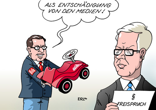 Cartoon: Wulff (medium) by Erl tagged christian,wulff,ministerpräsident,niedersachsen,bundespräsident,finanzen,geld,urlaub,ungereimtheit,justiz,medien,nachbohren,recherche,prozess,bestechlichkeit,käuflichkeit,vorteilsnahme,freispruch,entschädigung,bobbycar,bild,zeitung,bildzeitung,kai,diekmann,christian,wulff,ministerpräsident,niedersachsen,bundespräsident,finanzen,geld,urlaub,ungereimtheit,justiz,medien,nachbohren,recherche,prozess,bestechlichkeit,käuflichkeit,vorteilsnahme,freispruch,entschädigung,bobbycar,bild,zeitung,bildzeitung,kai,diekmann