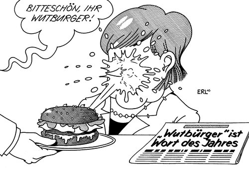 Cartoon: Wutbürger (medium) by Erl tagged auffressen,burger,unten,oben,entscheidung,politik,bürger,jahres,des,wort,wutbürger,wutbürger,bürger,wütend,wut,wort,sprache,gesellschaft