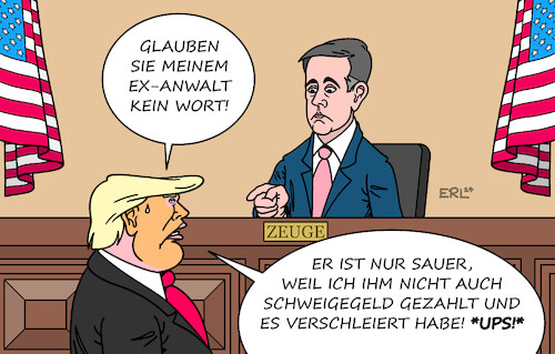 Cartoon: Zeuge der Anklage (medium) by Erl tagged politik,usa,expräsident,donald,trump,republikaner,gericht,anklage,schweigegeld,zahlung,stormy,daniels,pornodarstellerin,anwalt,michael,cohen,verschleierung,verbuchung,ausgaben,wahlkampf,zeuge,karikatur,erl,politik,usa,expräsident,donald,trump,republikaner,gericht,anklage,schweigegeld,zahlung,stormy,daniels,pornodarstellerin,anwalt,michael,cohen,verschleierung,verbuchung,ausgaben,wahlkampf,zeuge,karikatur,erl