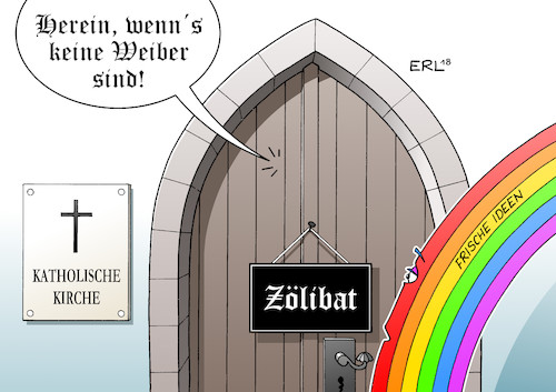 Cartoon: Zölibat (medium) by Erl tagged politik,religion,katholizismus,katholisch,frauen,ausschluss,priesteramt,zölibat,mann,frau,grundgesetz,gleichberechtigung,zugang,forderung,wir,sind,kirche,bewegung,klage,karikatur,erl,politik,religion,katholizismus,katholisch,frauen,ausschluss,priesteramt,zölibat,mann,frau,grundgesetz,gleichberechtigung,zugang,forderung,wir,sind,kirche,bewegung,klage,karikatur,erl