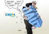 Cartoon: CSU Maut (small) by Erl tagged csu,wahlkampf,versprechen,wahlkampfschlager,pkw,maut,ausländer,umsetzung,kritik,ausnahmen,verkehrsminister,alexander,dobrindt,ministerpräsident,horst,seehofer,bayern