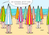 Cartoon: Sommerurlaub (small) by Erl tagged politik,corona,virus,pandemie,covid19,lockdown,rückgang,fallzahlen,inzidenzwert,lockerung,öffnung,tourismus,urlaub,sommer,sommerurlaub,strand,sonnenschirm,meer,karikatur,erl