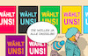 Cartoon: Wahlplakate II (small) by Erl tagged politik,neuwahlen,wahlkampf,wahlplakate,spd,cdu,csu,grüne,fdp,afd,bsw,linke,mutter,kind,karikatur,erl