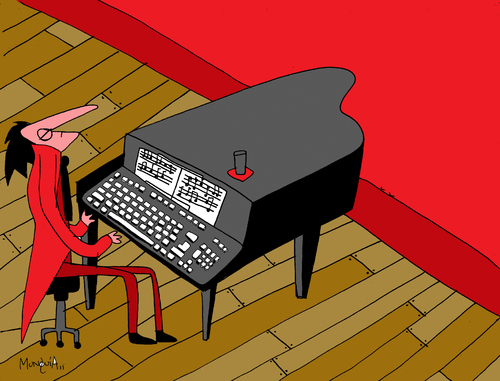 keyboardist By Munguia | Education & Tech Cartoon | TOONPOOL