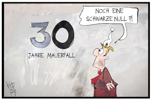 Cartoon: 30 Jahre Mauerfall (medium) by Kostas Koufogiorgos tagged karikatur,koufogiorgos,illustration,cartoon,mauerfall,30,null,geschichte,ddr,karikatur,koufogiorgos,illustration,cartoon,mauerfall,30,null,geschichte,ddr