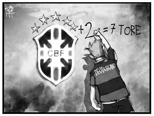 Cartoon: 7 Gegentore (medium) by Kostas Koufogiorgos tagged karikatur,koufogiorgos,illustration,cartoon,brasilien,deutschland,fussball,wm,celacao,tor,sport,weltmeisterschaft,karikatur,koufogiorgos,illustration,cartoon,brasilien,deutschland,fussball,wm,celacao,tor,sport,weltmeisterschaft