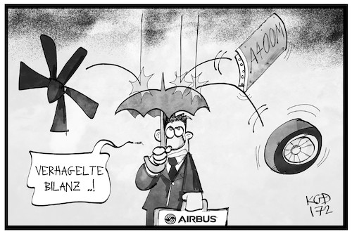 Cartoon: A400M (medium) by Kostas Koufogiorgos tagged karikatur,koufogiorgos,illustration,cartoon,airbus,a400m,transportflugzeug,pannenflieger,bilanz,unternehmen,wirtschaft,flugzeug,karikatur,koufogiorgos,illustration,cartoon,airbus,a400m,transportflugzeug,pannenflieger,bilanz,unternehmen,wirtschaft,flugzeug