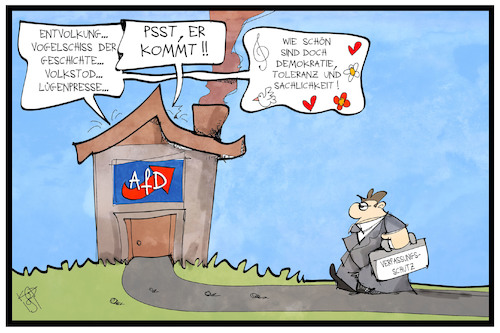 Cartoon: AfD-Prüfung (medium) by Kostas Koufogiorgos tagged karikatur,koufogiorgos,illustration,cartoon,afd,partei,prüfung,verfassungsschutz,prüfer,demokratie,überwachung,karikatur,koufogiorgos,illustration,cartoon,afd,partei,prüfung,verfassungsschutz,prüfer,demokratie,überwachung