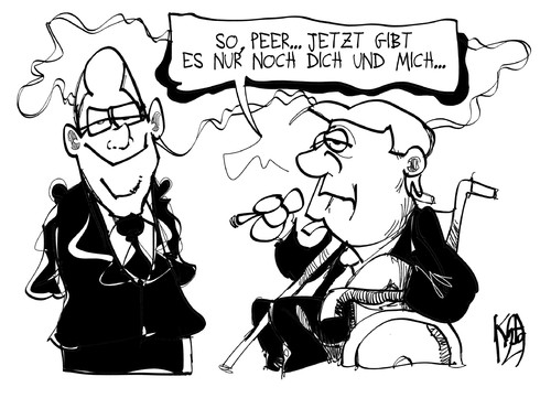 Cartoon: Allein in der SPD (medium) by Kostas Koufogiorgos tagged steinbrück,spd,schmidt,kanzler,kandidat,wahl,bundestag,karikatur,kostas,koufogiorgos,steinbrück,spd,schmidt,kanzler,kandidat,wahl,bundestag,karikatur,kostas,koufogiorgos