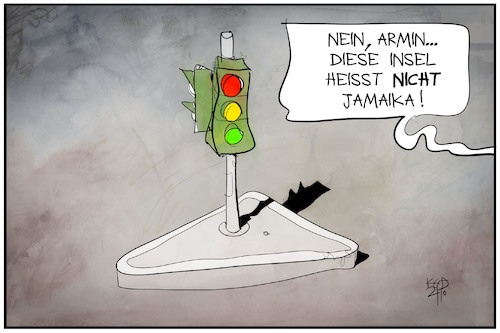 Cartoon: Ampel oder Jamaika (medium) by Kostas Koufogiorgos tagged karikatur,koufogiorgos,illustration,cartoon,jamaika,insel,verkehrsinsel,regierungsbildung,koalition,karikatur,koufogiorgos,illustration,cartoon,jamaika,insel,verkehrsinsel,regierungsbildung,koalition