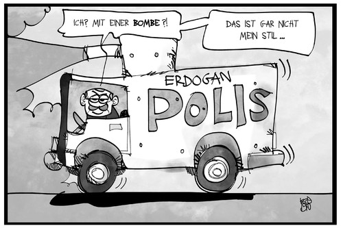 Cartoon: Anschlag in Ankara (medium) by Kostas Koufogiorgos tagged karikatur,koufogiorgos,illustration,cartoon,tuerkei,ankara,erdogan,polis,polizei,demonstration,anschlag,terrorismus,wasserwerfer,bombe,politik,pkk,kurden,konflikt,karikatur,koufogiorgos,illustration,cartoon,tuerkei,ankara,erdogan,polis,polizei,demonstration,anschlag,terrorismus,wasserwerfer,bombe,politik,pkk,kurden,konflikt