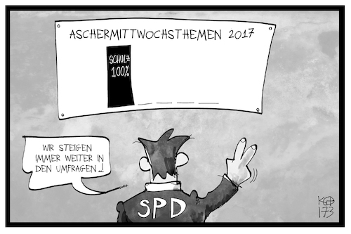 Cartoon: Aschermittwochsthema Schulz (medium) by Kostas Koufogiorgos tagged karikatur,koufogiorgos,illustration,cartoon,schulz,aschermittwoch,umfrage,prozent,thema,monothematisch,spd,kanzlerkandidat,karikatur,koufogiorgos,illustration,cartoon,schulz,aschermittwoch,umfrage,prozent,thema,monothematisch,spd,kanzlerkandidat