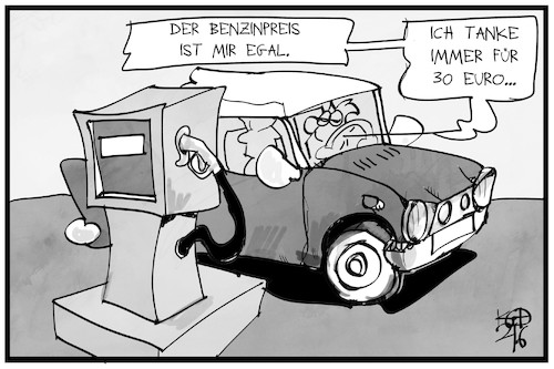 Cartoon: Benzinpreiserhöhung (medium) by Kostas Koufogiorgos tagged karikatur,koufogiorgos,illustration,cartoon,benzin,auto,geld,benzinpreis,autofahrer,karikatur,koufogiorgos,illustration,cartoon,benzin,auto,geld,benzinpreis,autofahrer