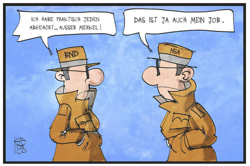 Cartoon: BND-Spionage (medium) by Kostas Koufogiorgos tagged karikatur,koufogiorgos,illustration,cartoon,agent,spion,bnd,nsa,merkel,spionage,abhören,geheimdienst,nachrichtendienst,karikatur,koufogiorgos,illustration,cartoon,agent,spion,bnd,nsa,merkel,spionage,abhören,geheimdienst,nachrichtendienst