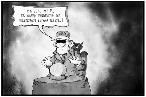 Cartoon: BND (medium) by Kostas Koufogiorgos tagged karikatur,koufogiorgos,illustration,cartoon,mh17,bnd,wahrsager,zukunft,agent,ukraine,konflikt,russische,separatisten,politik,geheimdienst,karikatur,koufogiorgos,illustration,cartoon,mh17,bnd,wahrsager,zukunft,agent,ukraine,konflikt,russische,separatisten,politik,geheimdienst