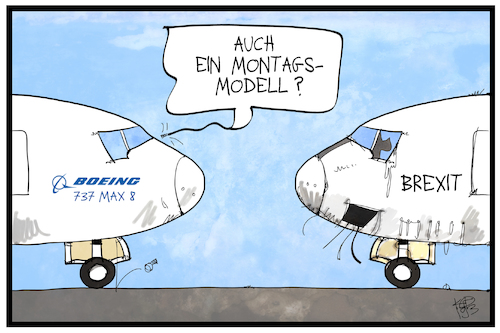 Cartoon: Brexit (medium) by Kostas Koufogiorgos tagged karikatur,koufogiorgos,illustration,cartoon,brexit,flugzeug,boeing,montagsmodell,karikatur,koufogiorgos,illustration,cartoon,brexit,flugzeug,boeing,montagsmodell