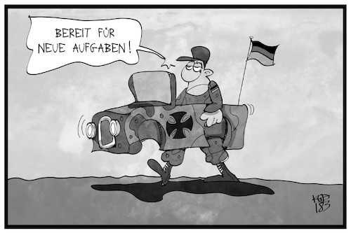 Cartoon: Bundeswehr (medium) by Kostas Koufogiorgos tagged karikatur,koufogiorgos,illustration,cartoon,bundeswehr,ausrüstung,ausland,einsatz,wagen,vehikel,kaputt,einsatzbereit,karikatur,koufogiorgos,illustration,cartoon,bundeswehr,ausrüstung,ausland,einsatz,wagen,vehikel,kaputt,einsatzbereit