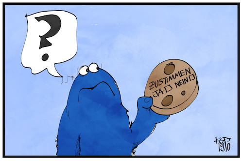 Cartoon: Cookies (medium) by Kostas Koufogiorgos tagged karikatur,koufogiorgos,illustration,cartoon,cookies,krümelmonster,kekse,zustimmung,daten,internet,sicherheit,programm,digital,karikatur,koufogiorgos,illustration,cartoon,cookies,krümelmonster,kekse,zustimmung,daten,internet,sicherheit,programm,digital