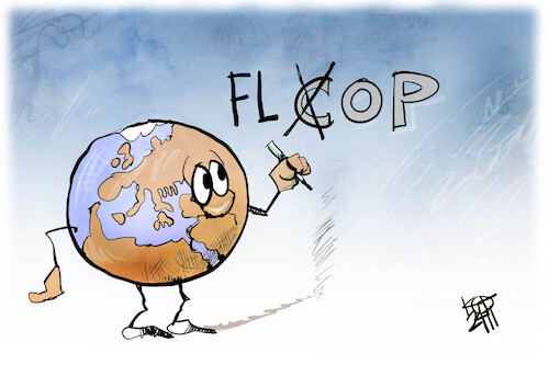 Cartoon: COP 29 (medium) by Kostas Koufogiorgos tagged karikatur,koufogiorgos,cop,29,klimakonferenz,flop,karikatur,koufogiorgos,cop,29,klimakonferenz,flop