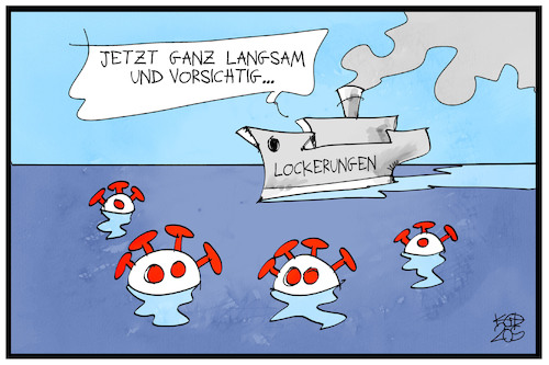 Cartoon: Corona-Gefahren umschiffen (medium) by Kostas Koufogiorgos tagged karikatur,koufogiorgos,illustration,cartoon,corona,lockerungen,schiff,eisberg,titanic,untergang,pandemie,virus,krankheit,karikatur,koufogiorgos,illustration,cartoon,corona,lockerungen,schiff,eisberg,titanic,untergang,pandemie,virus,krankheit