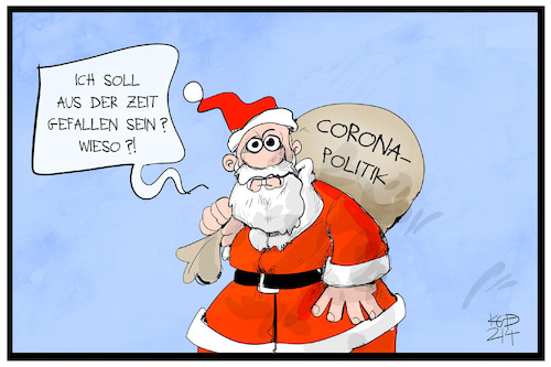 Cartoon: Corona-Politik (medium) by Kostas Koufogiorgos tagged karikatur,koufogiorgos,illustration,cartoon,corona,politik,weihnachtsmann,verspaetung,massnahmen,pandemie,karikatur,koufogiorgos,illustration,cartoon,corona,politik,weihnachtsmann,verspaetung,massnahmen,pandemie