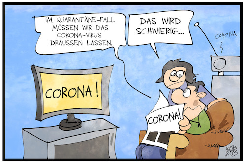 Cartoon: Corona überall (medium) by Kostas Koufogiorgos tagged karikatur,koufogiorgos,illustration,cartoon,corona,virus,epidemie,krankheit,radio,fernsehen,zeitung,medien,paar,familie,quarantäne,karikatur,koufogiorgos,illustration,cartoon,corona,virus,epidemie,krankheit,radio,fernsehen,zeitung,medien,paar,familie,quarantäne