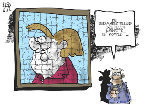 Cartoon: Das Kabinett ist komplett! (medium) by Kostas Koufogiorgos tagged kabinett,puzzle,merkel,regierung,groko,karikatur,koufogiorgos,kabinett,puzzle,merkel,regierung,groko,karikatur,koufogiorgos