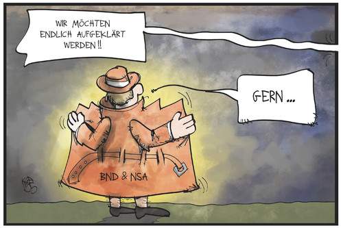 Cartoon: Der BND klärt auf (medium) by Kostas Koufogiorgos tagged karikatur,koufogiorgos,illustration,cartoon,nsa,bnd,geheimdienst,spion,agent,aufklärung,politik,exhibitionist,affäre,karikatur,koufogiorgos,illustration,cartoon,nsa,bnd,geheimdienst,spion,agent,aufklärung,politik,exhibitionist,affäre