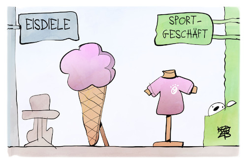 Cartoon: DFB-Auswärtstrikot (medium) by Kostas Koufogiorgos tagged karikatur,koufogiorgos,trikot,fußball,eis,pink,ball,em,auswärtstrikot,karikatur,koufogiorgos,trikot,fußball,eis,pink,ball,em,auswärtstrikot