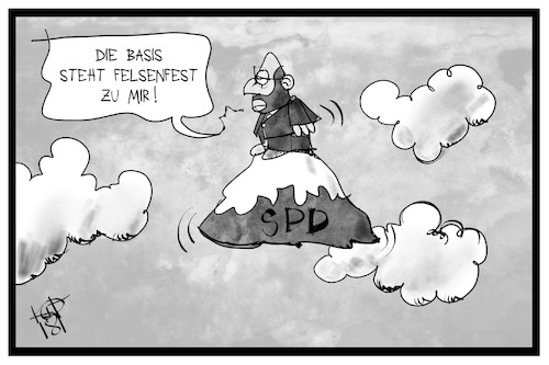 Cartoon: Die felsenfeste SPD (medium) by Kostas Koufogiorgos tagged karikatur,koufogiorgos,illustration,cartoon,spd,schulz,partei,basis,sozialdemokratie,karikatur,koufogiorgos,illustration,cartoon,spd,schulz,partei,basis,sozialdemokratie