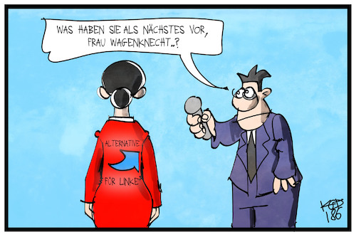 Cartoon: Die Linke (medium) by Kostas Koufogiorgos tagged karikatur,koufogiorgos,illustration,cartoon,linke,wagenknecht,alternative,populismus,journalist,reporter,interview,spaltung,partei,parteitag,demokratie,fraktionsvorsitzende,karikatur,koufogiorgos,illustration,cartoon,linke,wagenknecht,alternative,populismus,journalist,reporter,interview,spaltung,partei,parteitag,demokratie,fraktionsvorsitzende