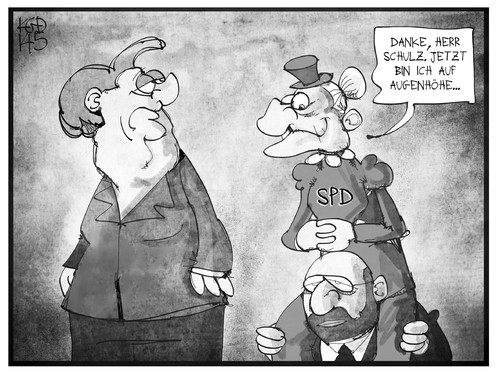 Cartoon: Die SPD wächst (medium) by Kostas Koufogiorgos tagged karikatur,koufogiorgos,cartoon,illustration,schulz,spd,tante,merkel,mutti,cdu,augenhöhe,größe,politik,wahl,spitzenkandidat,wahlergebnis,europa,karikatur,koufogiorgos,cartoon,illustration,schulz,spd,tante,merkel,mutti,cdu,augenhöhe,größe,politik,wahl,spitzenkandidat,wahlergebnis,europa