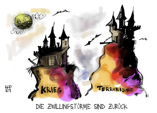 Cartoon: Die Zwillingstürme sind zurück (medium) by Kostas Koufogiorgos tagged september11,new,york,terrorismus,world,trade,center,wtc,twin,towers,dominoeffekt,al,qaida,usa,2001,september,krieg,zwillingstuerme,karikatur,kostas,koufogiorgos,11 september,terrorismus,terror,usa,world trade center,11,september,world,trade,center