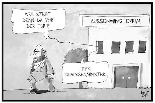 Cartoon: Draußenminister Martin Schulz (medium) by Kostas Koufogiorgos tagged karikatur,koufogiorgos,illustration,cartoon,außenministerium,aussen,draußen,schulz,amt,spd,karikatur,koufogiorgos,illustration,cartoon,außenministerium,aussen,draußen,schulz,amt,spd